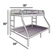 Benjara Tritan Twin/Full Bunk Bed- Purple
