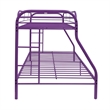 Benjara Tritan Twin/Full Bunk Bed- Purple