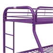 Benjara Tritan Twin/Full Bunk Bed- Purple