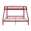 Benjara Tritan Twin/Full Bunk Bed- Red