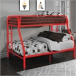 Benjara Tritan Twin/Full Bunk Bed- Red