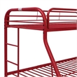 Benjara Tritan Twin/Full Bunk Bed- Red