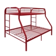Benjara Tritan Twin/Full Bunk Bed- Red