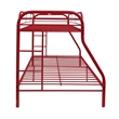 Benjara Tritan Twin/Full Bunk Bed- Red
