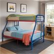 Benjara Tritan Twin/Full Bunk Bed- Rainbow