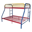 Benjara Tritan Twin/Full Bunk Bed- Rainbow