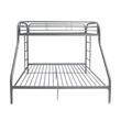 Benjara Tritan Twin/Full Bunk Bed- Silver