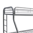Benjara Tritan Twin/Full Bunk Bed- Silver