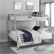 Benjara Tritan Twin/Full Bunk Bed- Silver