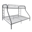 Benjara Tritan Twin/Full Bunk Bed- Silver