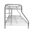 Benjara Tritan Twin/Full Bunk Bed- Silver
