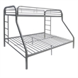 Benjara Tritan Twin/Full Bunk Bed- Silver
