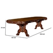 Benjara Dresden Dining Table With Two Encarved Pedestal- Cherry Oak