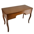 Benjara Wooden Writing Desk with Cabriole Legs and 5 Drawers- Brown