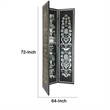 Benjara Wooden Double Sided 3 Panel Room Divider with Motifs- Multicolor
