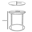 Benjara Round Metal Frame Side Table with Tubular Legs- Black