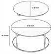 Benjara Round Metal Frame Side Table with Tubular Legs- Dark Brown