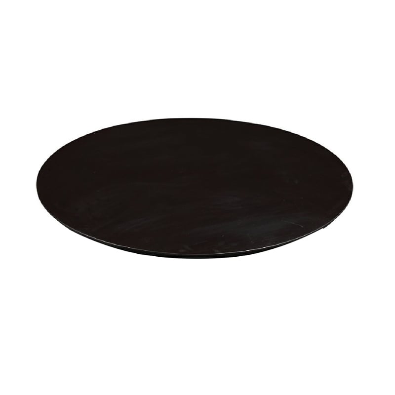 Benjara Round Metal Frame Side Table with Tubular Legs- Dark Brown