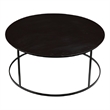 Benjara Round Metal Frame Side Table with Tubular Legs- Dark Brown