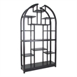 Benjara Arched Shape Display Unit with Multiple Shelves- Antique Black