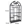 Benjara Arched Shape Display Unit with Multiple Shelves- Antique Black