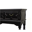 Benjara 3 Drawer Console Table with X Shaped Design and Bun Feet- Black