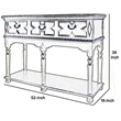 Benjara 3 Drawer Console Table with X Shaped Design and Bun Feet- Black