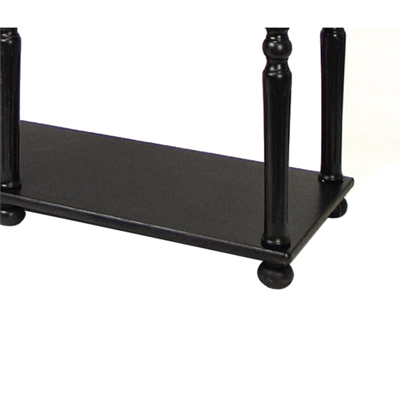 Benjara 3 Drawer Console Table with X Shaped Design and Bun Feet- Black