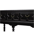 Benjara 3 Drawer Console Table with X Shaped Design and Bun Feet- Black
