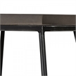 Benjara Hexagonal Concrete End Table with Metal Base- Gray and Black