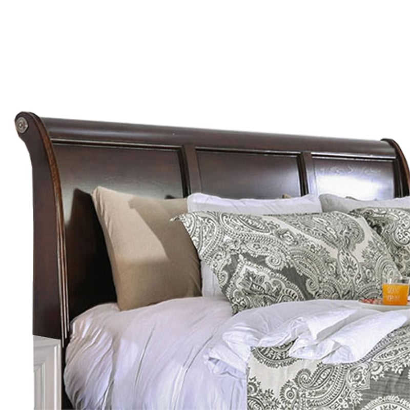 Benjara Eastern King Size Bed with 6 Drawers- Brown