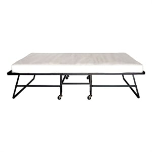 Benjara Metal Rollaway Folding Bed with 48&quot Mattress and Casters- Black