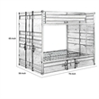 Benjara Industrial Style Full Size Bunk Bed with Recessed Panel Design- White