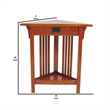 Benjara Mission Style Wooden Corner Table with 1 Drawer and Bottom Shelf- Brown