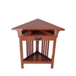 Benjara Mission Style Wooden Corner Table with 1 Drawer and Bottom Shelf- Brown