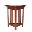 Benjara Mission Style Wooden Corner Table with 1 Drawer and Bottom Shelf- Brown