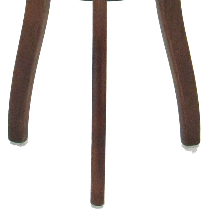 Benjara Round Pedestal Stand with Open Bottom Shelf and Flared Legs- Brown