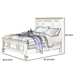 Benjara Panel Design High Headboard Queen Size Bed with Molded Details- White