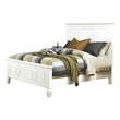 Benjara Panel Design High Headboard Queen Size Bed with Molded Details- White