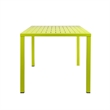 Benjara Slatted Top Metal Dining Table with Straight Legs- Light Green