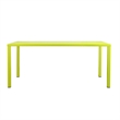 Benjara Slatted Top Metal Dining Table with Straight Legs- Light Green