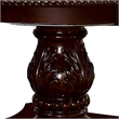 Benjara Traditional Round Dining Table with Carved Pedestal Base- Cherry Brown