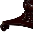 Benjara Traditional Round Dining Table with Carved Pedestal Base- Cherry Brown