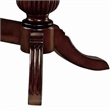 Benjara Obround Interchangeable Game Table w/ Double Pedestal Base- Cherry Brown