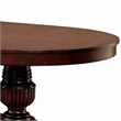 Benjara Obround Interchangeable Game Table w/ Double Pedestal Base- Cherry Brown