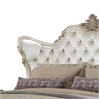 Benjara Fabric Upholstered Button Tufted Eastern King Wingback Headboard- White