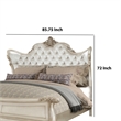 Benjara Fabric Upholstered Button Tufted Eastern King Wingback Headboard- White