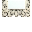 Benjara Rectangular Wall Mirror Set of 2 w/ Wooden Frame - White