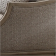Benjara Button Tufted Camel Back Chair with Pillows & Scalloped Trim Arms- Gray