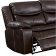 Benjara Leatherette Reclining Sectional with Double Stitching Details- Brown